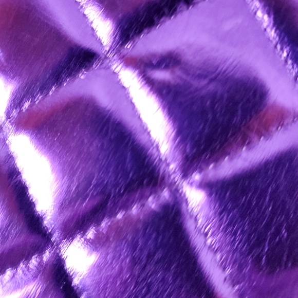 Justin Bieber Metallic Purple Quilted Heart Handbag Dead Stock Chain Strap - Picture 4 of 12